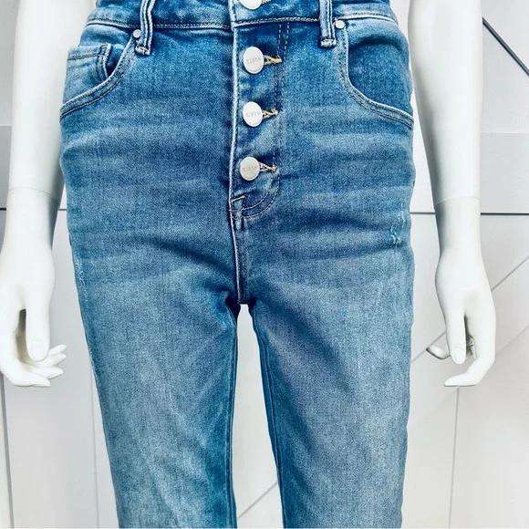 RISEN High Rise Button Fly Ankle Straight Leg. Size 5 /27” - Picture 3 of 16